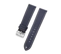 VFEBTSD Bracelet en cuir compatible avec les montres Cartier for hommes et femmes, à dégagement rapide, de vache, accessoires(Blue white,22mm)