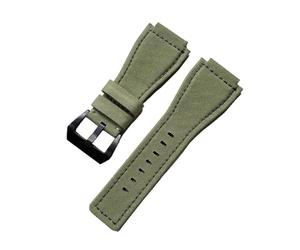 VFEBTSD Bracelet en cuir de nylon en toile camouflage vert militaire 34 mm*24 mm Compatible avec Bell&Ross Wach Band BR01 BR03 Bracelet pour homme, 24mm