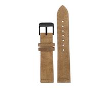 VFEBTSD Bracelet en cuir véritable suédé, 16 18 20 22mm, for toutes les marques, Bracelet de montre souple, ceinture givrée, noir, vert armée, marron, kaki(Antique Black,22mm)