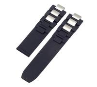 VFEBTSD Bracelet en silicone convexe compatible avec la montre Cartier 21 Chronoscaph Sport étanche W10198U2 W10197U2(Black no buckle)