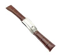 VFEBTSD Bracelets de montre compatibles avec Rolex SUBMARINER Yacht-Master DAYTONA GMT, bracelet en cuir grainé crocodile for homme, accessoires 20 mm(Brown,20mm No buckle)