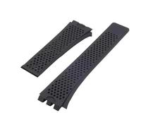 VFEBTSD Bracelets de montre en silicone compatibles avec la série TAG Heuer Carrera for homme, bracelet noir à interface concave-convexe(Black-no buckle)