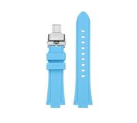 VFEBTSD Compatible avec Casio Edifice Series EFR-S108D EFS-S570 ECB-10 ECB-10YDC Ports étanches en caoutchouc de silicone surélevé modifié for hommes(Sky blue-silver B,For EFS-S570)