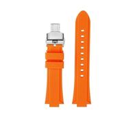 VFEBTSD Compatible avec Casio Edifice Series EFR-S108D EFS-S570 ECB-10 ECB-10YDC Ports étanches en caoutchouc de silicone surélevé modifié for hommes(Orange-silver B,For ECB-10YDC)