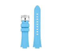 VFEBTSD Compatible avec Casio Edifice Series EFR-S108D EFS-S570 ECB-10 ECB-10YDC Ports étanches en caoutchouc de silicone surélevé modifié for hommes(Sky blue-silver A,For EFS-S570)