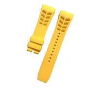 VFEBTSD Compatible avec le bracelet de montre en silicone Richard Mille avec interface saillante, 21 mm de large, 25 mm de large, bracelet de montre à oreille brute(Yellow,25mm No buckle)