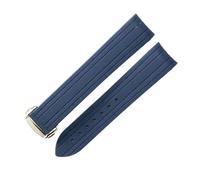 VFEBTSD Compatible avec Omega compatible avec l'observatoire de plongée Seahorse 300 - Remplacement d'origine en caoutchouc noir bleu étanche - 20 mm, 20 mm, Acétate, Pas de gemme
