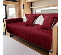 VFGFDJNDFX Housses de canapé en Flanelle pour Caravane, Housse Banquette Camping Car, Antidérapant, Housse Coussin canape pour Fiat ducato (Rouge Foncé,110 * 110cm)