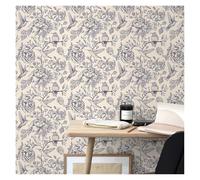 VFIDPSU Papier peint vinyle motif floral et oiseaux, stickers muraux chics à décoller et coller, papier peint autocollant classique