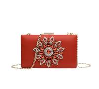 VFIDPSU Pochette de mariage for femme, sac à main de soirée en cristal, sacs d'été de luxe for femmes, petits sacs à bandoulière(Red)