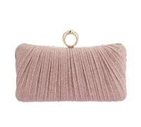 VFIDPSU Pochette de soirée for femme, sac à bandoulière, for fête, mariage, bal, anniversaire, long, carré, plissé, élégant, sac à main(Pink)