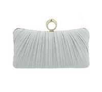 VFIDPSU Pochette de soirée for femme, sac à bandoulière, for fête, mariage, bal, anniversaire, long, carré, plissé, élégant, sac à main(Silver)