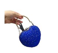 VFIDPSU Pochette en cristal en forme de cœur avec incrustation de diamants, sac à main avec pierres, sac à bandoulière for soirée, mariage, poignée, sacs à main avec strass(Blue)