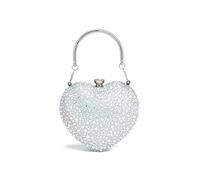 VFIDPSU Pochette en cristal en forme de cœur avec incrustation de diamants, sac à main avec pierres, sac à bandoulière for soirée, mariage, poignée, sacs à main avec strass(Colorful)