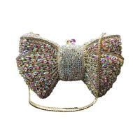 VFIDPSU Sac de soirée à nœud creux for femme, sac à main en cristal for mariage, mariée, diamant, banquet, gala, dîner(Gold ab)