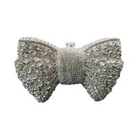 VFIDPSU Sac de soirée à nœud creux for femme, sac à main en cristal for mariage, mariée, diamant, banquet, gala, dîner(Silver)
