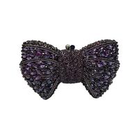VFIDPSU Sac de soirée à nœud creux for femme, sac à main en cristal for mariage, mariée, diamant, banquet, gala, dîner(Purple 2)