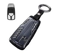 VFKJGNcgfb Etui clés de Voiture, Coque Compatible avec Audi A4L A6L Q5 A8 A5 A7 S5 S7, 3 Boutons intelligents, Accessoires Gris sans clé(Black1)