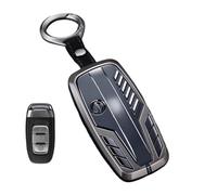 VFKJGNcgfb Etui clés de Voiture, Coque Compatible avec Audi A4L A6L Q5 A8 A5 A7 S5 S7, 3 Boutons intelligents, Accessoires Gris sans clé(Gray)