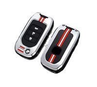 VFKJGNcgfb Etui clés de Voiture, Coque Compatible avec Civic CR-V HR-V Accord Jade Crider Odyssey 2015 - 2018 2 3 Boutons(3BT-Silver-Shell)