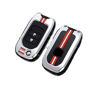 VFKJGNcgfb Etui clés de Voiture, Coque Compatible avec Civic CR-V HR-V Accord Jade Crider Odyssey 2015 - 2018 2 3 Boutons(2BT-Silver-Shell)