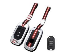 VFKJGNcgfb Etui clés de Voiture, Coque Compatible avec Civic CR-V HR-V Accord Jade Crider Odyssey 2015 - 2018 2 3 Boutons(2BT-Silver-Chain)