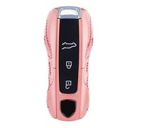 VFKJGNcgfb Étui de clé de Voiture, Couvercle de Remplacement Compatible avec Porsche Cayenne 718 MACAN Panamera 911 Macan Boxster Cayman(New Pink)