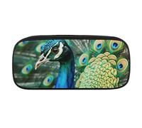 VFKLT Belle trousse à crayons avec motif de paon, trousse à crayons, trousse de maquillage, trousse de rangement, trousse de maquillage, trousse de maquillage pour femme et homme, Noir , Taille