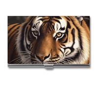 VFKLT Bengal Tiger - Porte-cartes de visite fin et portable en métal pour cartes de visite, cartes de crédit, pour homme et femme, argent, taille unique, décontracté, Argent, One size, Décontracté