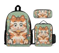 VFKLT Lot de 3 sacs à dos avec boîte à déjeuner et trousse à crayons - Sac de voyage décontracté pour ordinateur portable - Blanc, taille unique, blanc, Taille unique, Sacs à dos de voyage