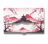 VFKLT Mount Fuji Étui fin et portable en métal pour cartes de visite et cartes de crédit pour homme et femme Argenté, Argent, One size, Décontracté