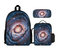 VFKLT Planet Stars And Galaxy Sac à dos avec boîte à déjeuner et trousse à crayons Ensemble de 3 pièces Sac de voyage décontracté Sac à dos pour ordinateur portable Blanc Taille unique, blanc, Taille
