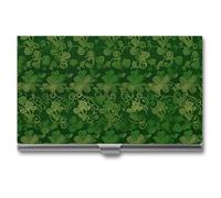 VFKLT Porte-cartes de visite à paillettes en métal fin et portable pour la Saint-Patrick - Pour homme et femme - Pour voyage, bureau, Argenté., Taille unique, Décontracté