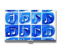 VFKLT Porte-cartes de visite bleu en métal fin et portable pour cartes de visite, cartes de crédit, pour homme et femme, pour voyage, bureau, argent, taille unique, Argent, One size, Décontracté