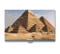 VFKLT Porte-cartes de visite en forme de pyramide de l'Égypte ancienne - Étui fin et portable en métal pour cartes de visite - Pour homme et femme - Argenté, Argenté, One size, Décontracté