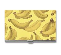 VFKLT Porte-cartes de visite fin et portable en métal avec motif banane, pour cartes de visite, cartes de crédit, pour homme et femme, pour voyage, bureau, argent, taille unique, décontracté, Argent,