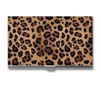 VFKLT Porte-cartes de visite fin et portable en métal imprimé léopard pour cartes de visite, cartes de crédit, pour homme et femme, pour voyage, bureau, argent, taille unique, décontracté, Argent, One