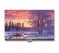 VFKLT Porte-cartes de visite fin et portable en métal pour cartes de visite, cartes de crédit, pour homme et femme, voyage, bureau, argent, taille unique, Argent, One size, Décontracté