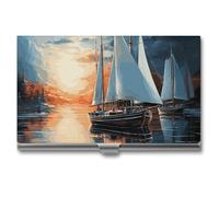 VFKLT Porte-cartes de visite fin et portable en métal pour cartes de visite, cartes de crédit, pour homme et femme, argent, taille unique, Argent, One size, Décontracté