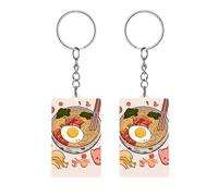 VFKLT Porte-clés en acrylique, décorations mignonnes et délicieuses ramen imprimées de ramen, porte-clés automobile pour hommes et femmes, délicieux ramen, 5,1 x 3 cm, Délicieux ramen sucré, 2*1.2