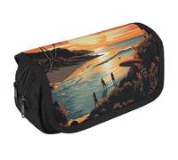 VFKLT Poster original pour l'été sans fin - Trousse à crayons double couche - Grande capacité - Double fermeture éclair - Portable - Trousse de maquillage pour homme et femme - Pour voyage, affaires,