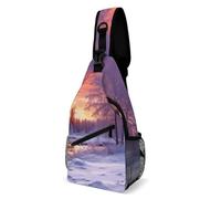 VFKLT Sac à dos à bandoulière réglable pour l'hiver, paysage d'hiver, sac de voyage et de randonnée, pour homme et femme, paysage d'hiver, 38 x 20 cm, Paysage d'hiver, 38x20cm