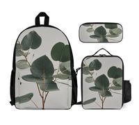 VFKLT Sac à dos de voyage 3 pièces avec boîte à déjeuner et trousse à crayons - Sac à dos décontracté pour ordinateur portable - Blanc, taille unique, blanc, Taille unique, Sacs à dos de voyage
