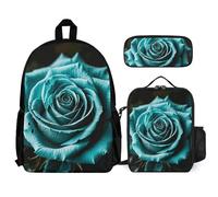 VFKLT Sac à dos de voyage 3 pièces avec boîte à déjeuner et trousse à crayons, sac de voyage décontracté pour ordinateur portable, blanc, taille unique, sacs à dos de voyage, blanc, Taille unique,