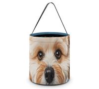 VFKLT Sacs à bonbons portables d'Halloween avec poignée - Motif patte de chien - Seau pliable pour décoration de Noël, de mariage - 20,1 x 20,1 x 21,1 cm, Patte de chien amoureux, 7.9*7.9*8.3 inches