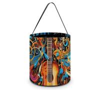 VFKLT Sacs à bonbons portables d'Halloween avec poignée - Série musicale - Seau pliable imprimé - Fournitures de fête pour Noël, mariage, série musicale, 20,1 x 20,1 x 21,1 cm, Série musicale,