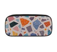 VFKLT Terrazzo - Trousse à crayons pastel marbrée portable - Trousse à crayons - Trousse de maquillage - Trousse de rangement pour femme et homme, Noir , Taille unique, Trousse à crayons