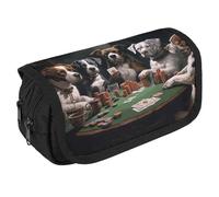 VFKLT Trousse à crayons double couche avec double fermeture éclair - Portable - Pour homme et femme - Pour voyage, affaires, bureau, blanc, Taille unique, Trousse à crayons