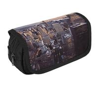VFKLT Trousse à crayons New York City double couche, grande capacité, double fermeture éclair, portable, trousse de maquillage pour homme et femme, voyage, affaires, bureau, blanc, Taille unique,