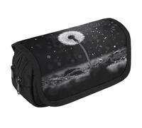 VFKLT Trousse à crayons noire et blanche à double couche - Grande capacité - Double fermeture éclair - Portable - Pour homme et femme - Pour voyage, affaires, bureau, blanc, Taille unique, Trousse à